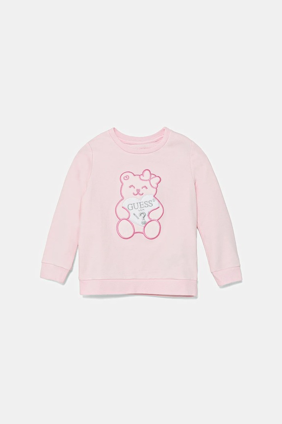 Guess Bluza dziecięca aplikacja różowy K1YQ03.KAE20