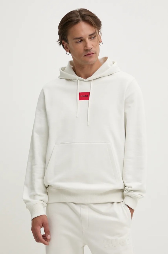 Βαμβακερή μπλούζα HUGO Kenno μπεζ 50458700