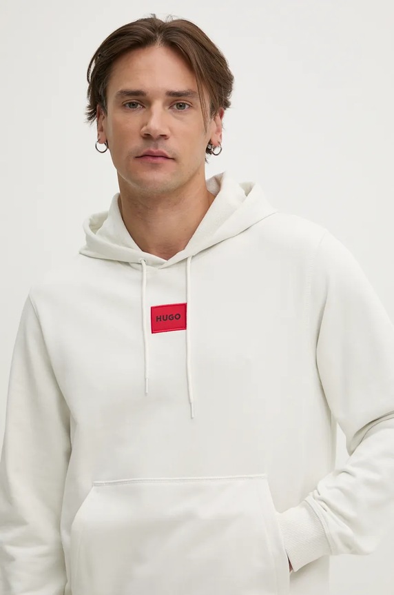 Βαμβακερή μπλούζα HUGO Kenno μπεζ 50458700