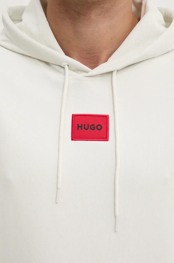 Βαμβακερή μπλούζα HUGO Kenno 50458700 μπεζ