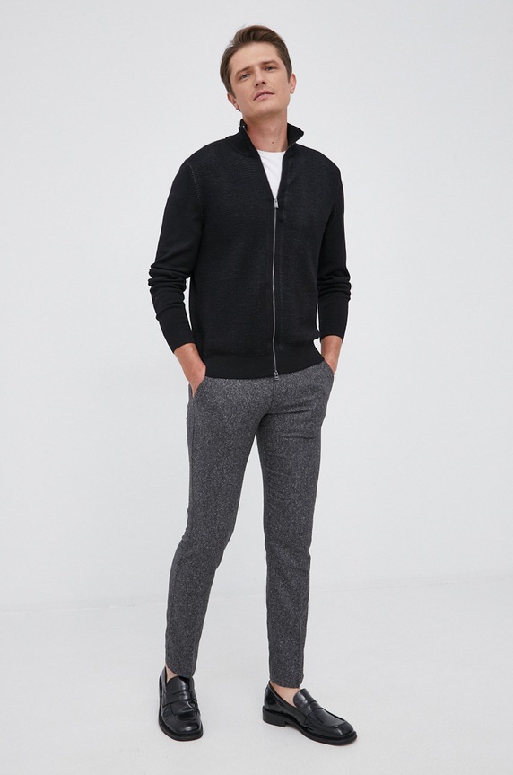 BOSS Kardigan 50435350 50435350 czarny AW21