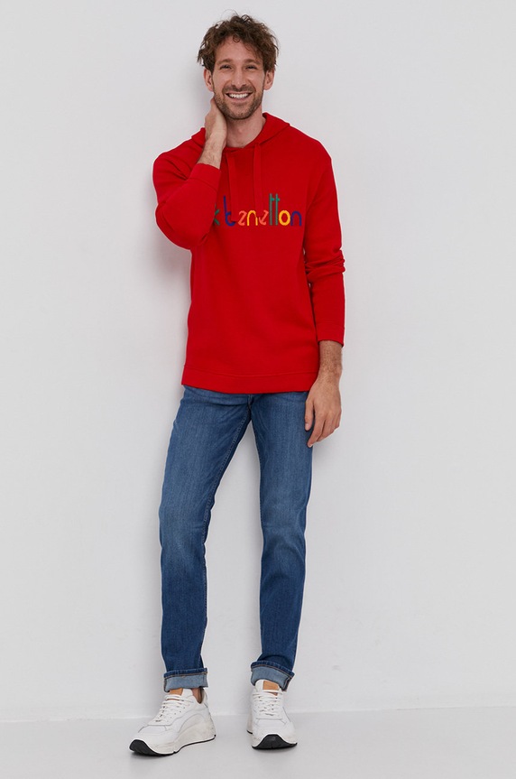 United Colors of Benetton - Sweter okrągły czerwony 1094K2552.902