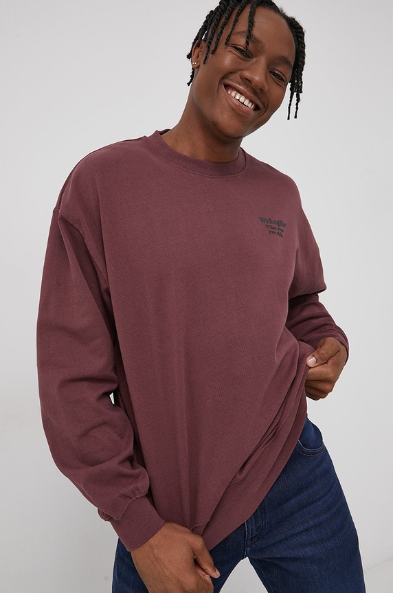 Wrangler Bluza bawełniana bawełna fioletowy W6G7H1P32