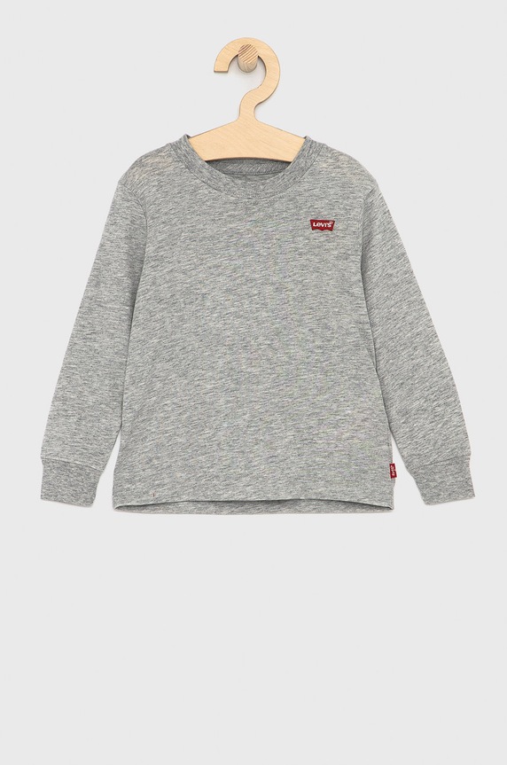 Dječja majica dugih rukava Levi's pamuk siva 8EC706.CO.B