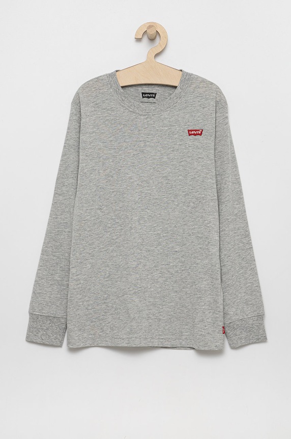 Dječja majica dugih rukava Levi's okrugli siva 9EC706.CO.B