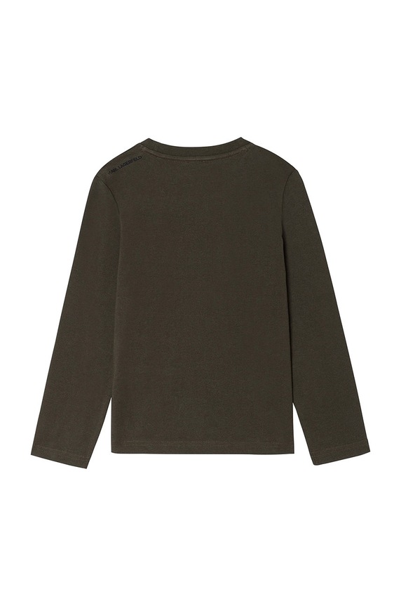 Detské tričko s dlhým rukávom Karl Lagerfeld Z25315.162.174 zelená AW21
