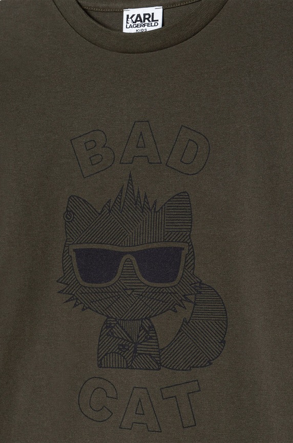Chlapec Detské tričko s dlhým rukávom Karl Lagerfeld Z25315.162.174 zelená