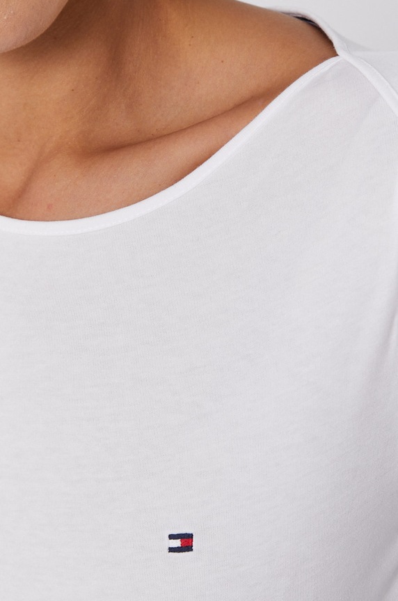Bavlněné tričko s dlouhým rukávem Tommy Hilfiger WW0WW31669.4890 bílá