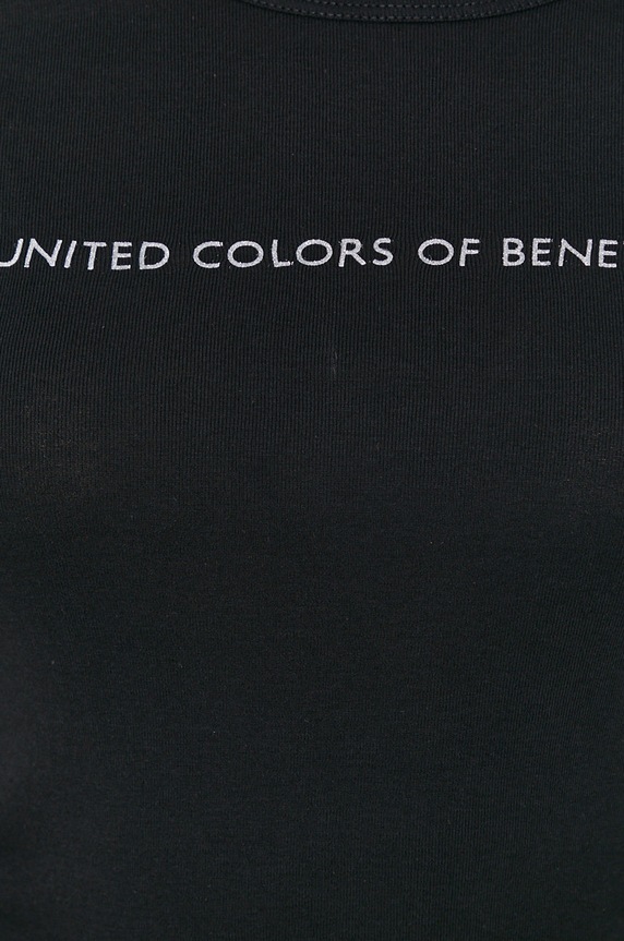Bavlnené tričko s dlhým rukávom United Colors of Benetton 3GA2E16G0.100 čierna