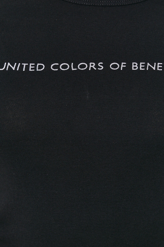 Bavlnené tričko s dlhým rukávom United Colors of Benetton 3GA2E16G0.100 čierna