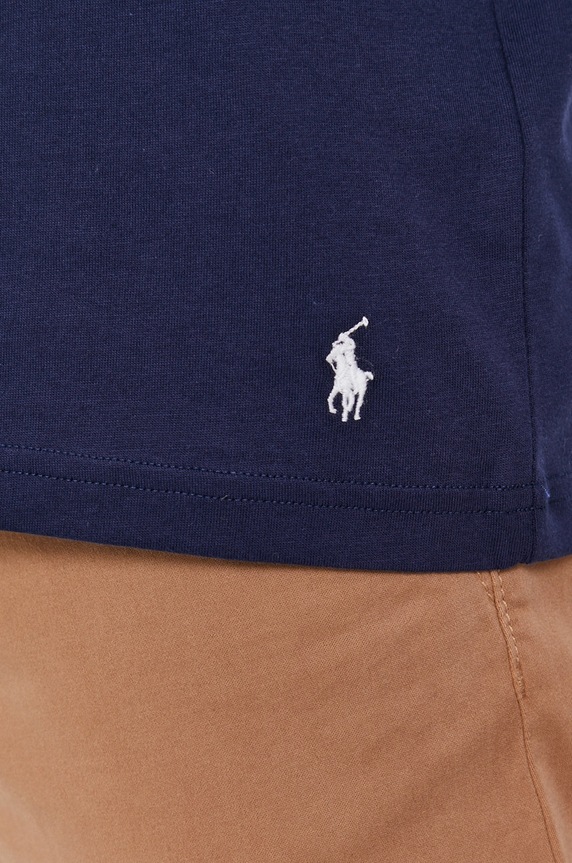 Bavlnené tričko s dlhým rukávom Polo Ralph Lauren 714844760001 tmavomodrá