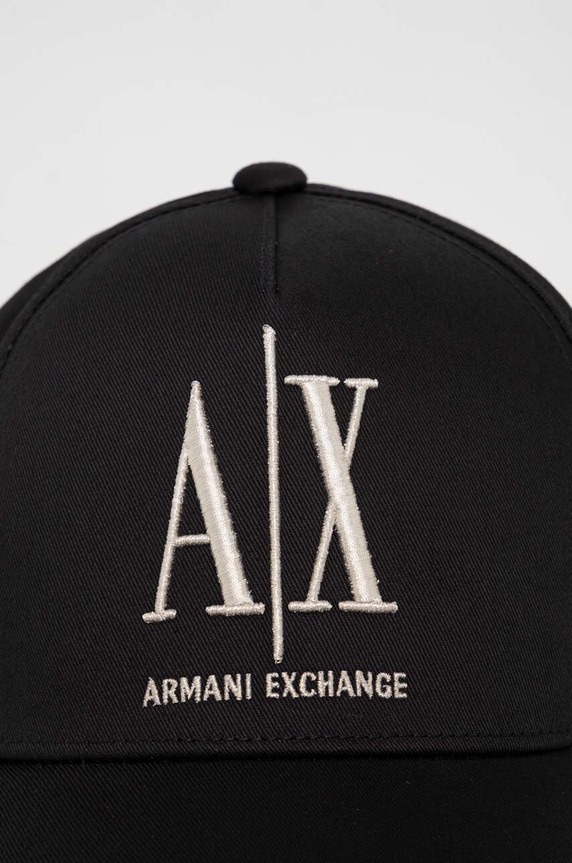 Bavlněná baseballová čepice Armani Exchange 944170.1A170 černá AA00