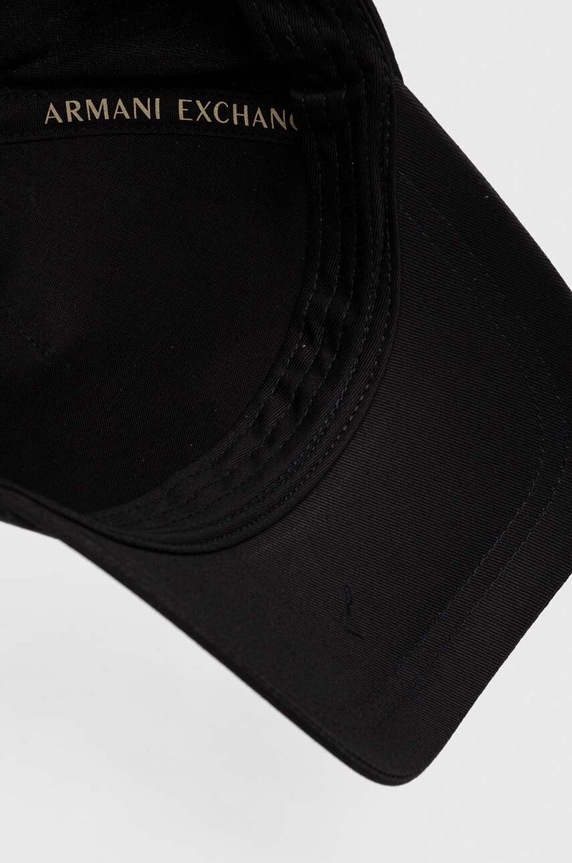 Bavlněná baseballová čepice Armani Exchange černá 944170.1A170