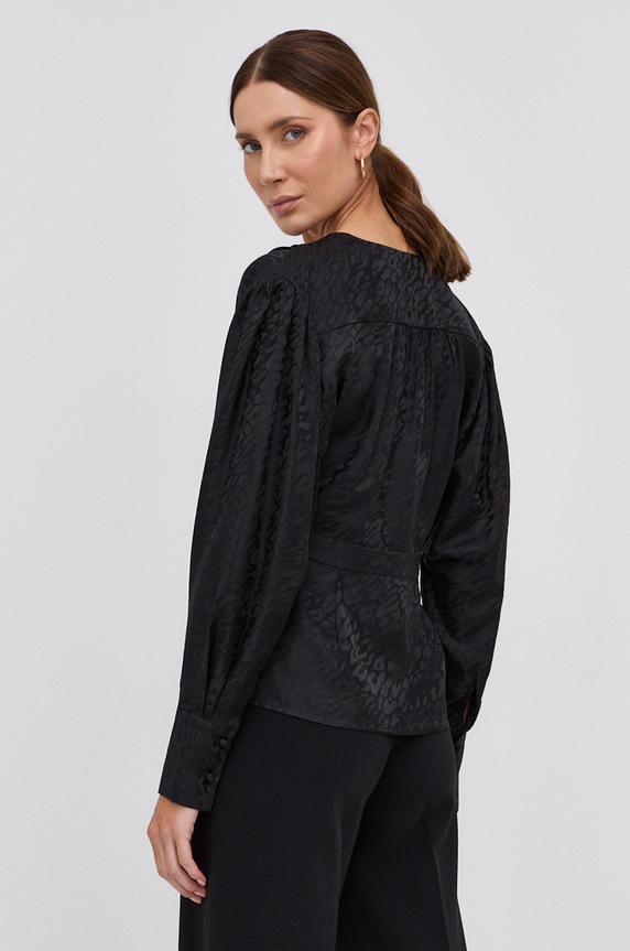 Oblečenie Hodvábna blúzka The Kooples FTOP23057K čierna