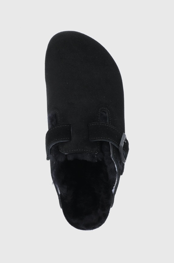 Birkenstock pantofole in camoscio Boston nero 259883.BLACK
