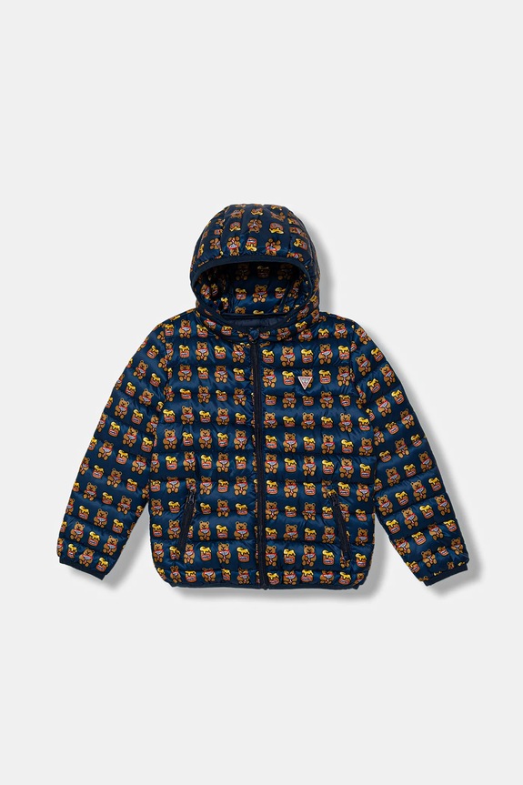 Dječja jakna Guess s kapuljačom mornarsko plava H1YT03.WB310