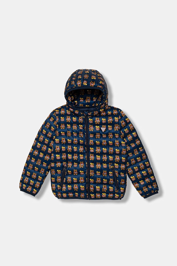 Dječja jakna Guess s kapuljačom mornarsko plava H1YT03.WB310