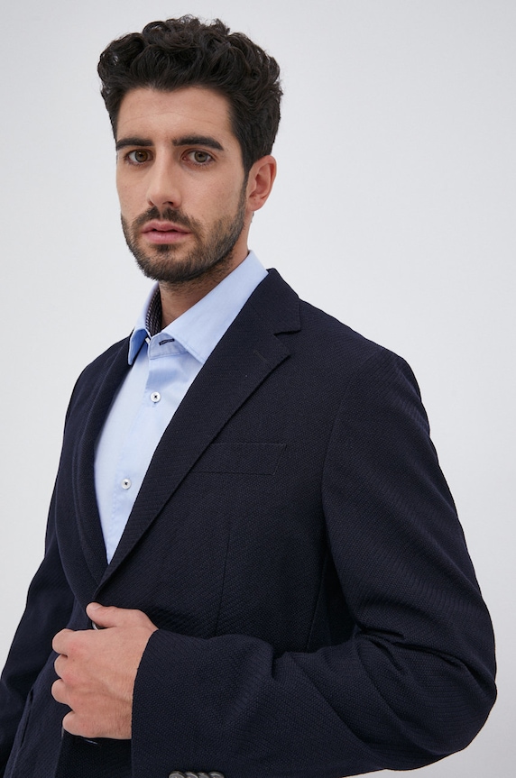 BOSS Marynarka wełniana 50458720 tkanina granatowy 50458720