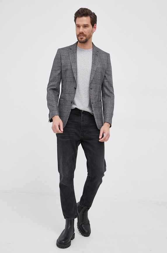 BOSS Marynarka z domieszką wełny 50459986 50459986 czarny AW21