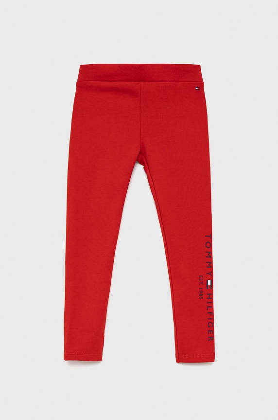 Dětské legíny Tommy Hilfiger potisk červená KG0KG05183.4890