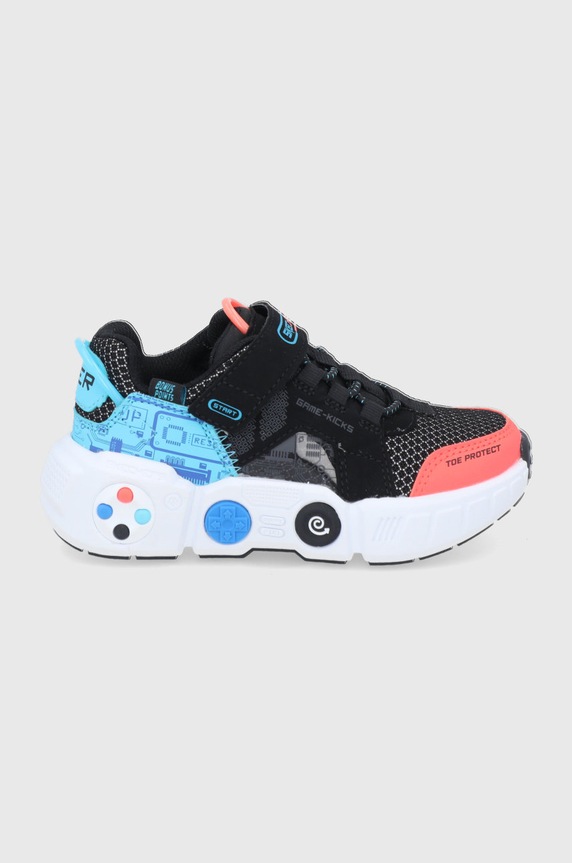Skechers Buty dziecięce imitacja skóry licowej czarny 402260L
