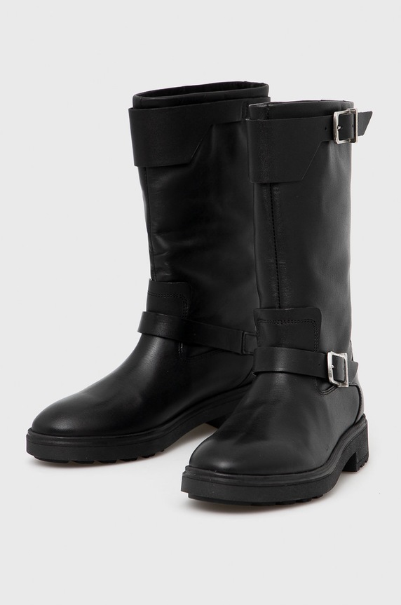 Kožené čižmy Calvin Klein HW0HW00598 čierna AW21