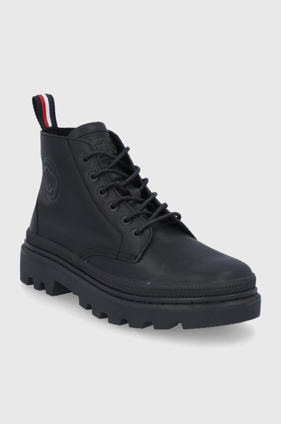 Δερμάτινες μπότες Palladium 77202.010.M μαύρο AW21