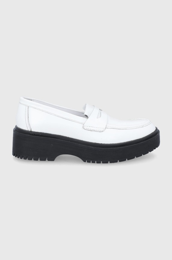 Levi's Mokasyny skórzane platforma biały D5386.0001