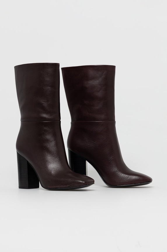 Calvin Klein bőr csizma E6254.BROWN burgundia AW21