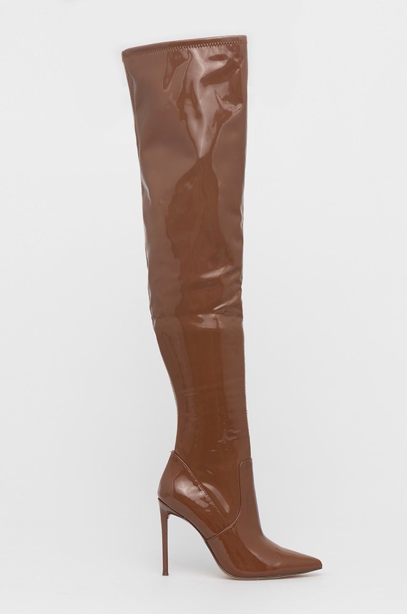 Vysoké čižmy Steve Madden nezateplené hnedá SM11001370.COGNAC.PATE
