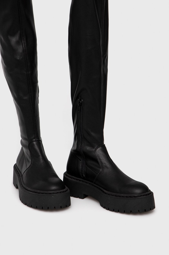 Kožené kozačky Steve Madden SM11001585.BLACK černá AW22