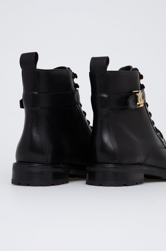 Obuwie Lauren Ralph Lauren botki skórzane Elridge 802838413001.001 czarny