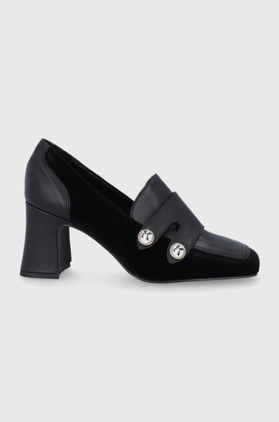 Karl Lagerfeld Czółenka KL31510.Black.Lthr.T tekstylny czarny KL31510.Black.Lthr.T