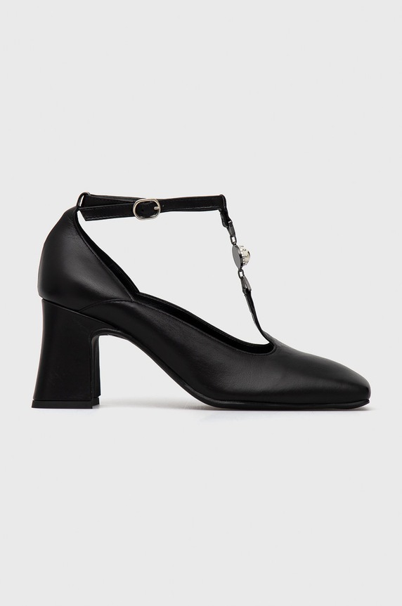 Karl Lagerfeld Czółenka skórzane KL31505.Black.Lthr słupek czarny KL31505.Black.Lthr