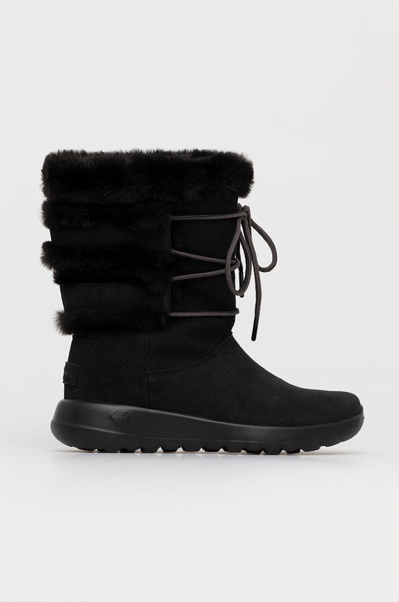 Skechers Śniegowce zamszowe ocieplane czarny 144020.D