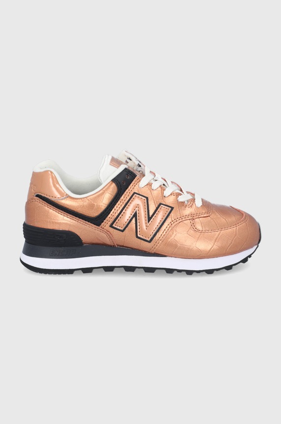 Kožne Tenisice New Balance zrnata koža zlatna WL574PX2