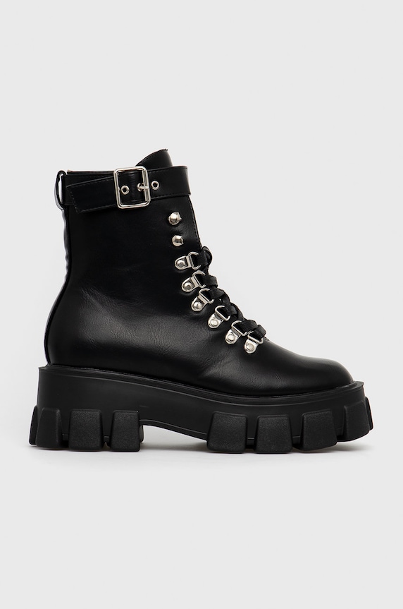 Truffle Collection Botki imitacja skóry licowej czarny ROTA5/B.BLACK.PU