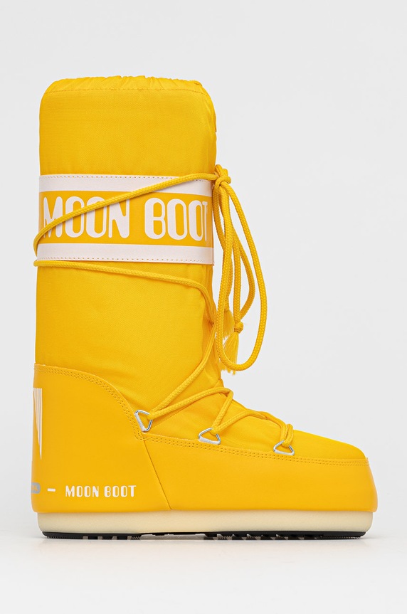 Moon Boot - Śniegowce Nylon imitacja skóry licowej żółty 14004400.MOON.BOOT.NYLO