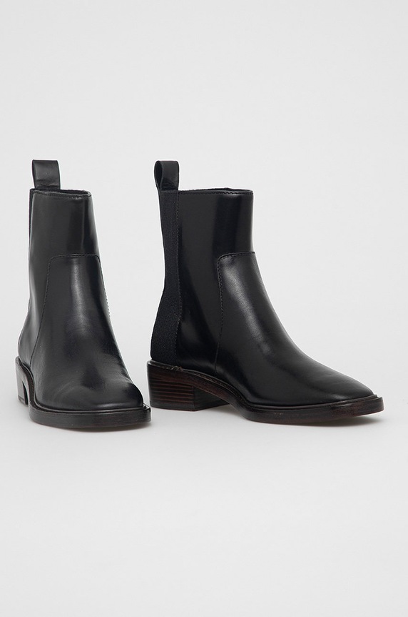 Tory Burch bőr bokacsizma 84888.004 fekete AW21