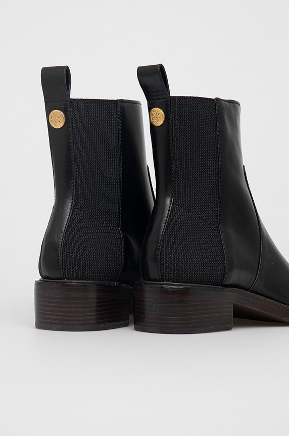 Cipők Tory Burch bőr bokacsizma 84888.004 fekete
