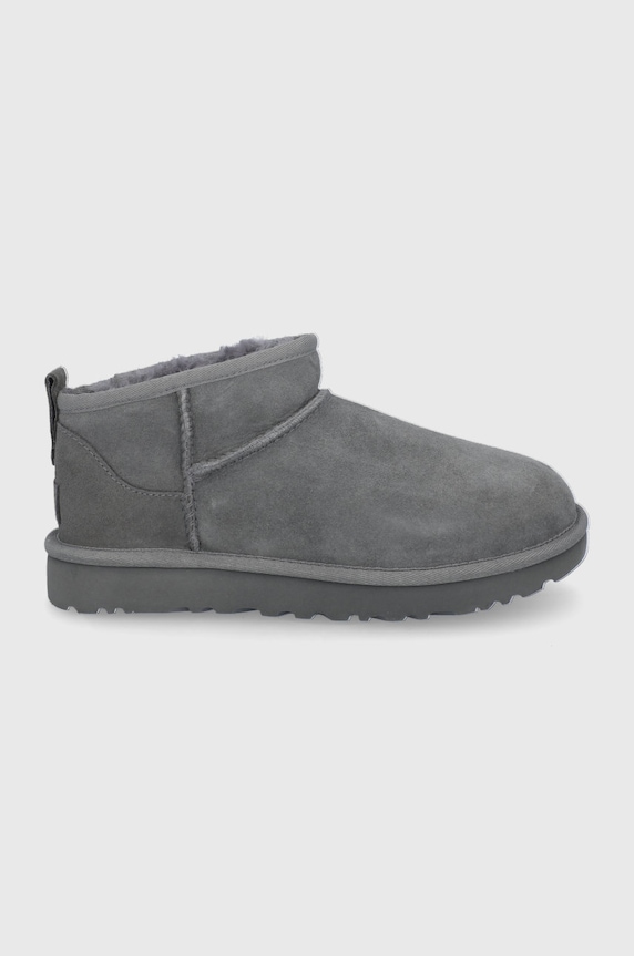 UGG stivali da neve in camoscio Classic Ultra Mini isolamento sintetico grigio 1116109.GREY