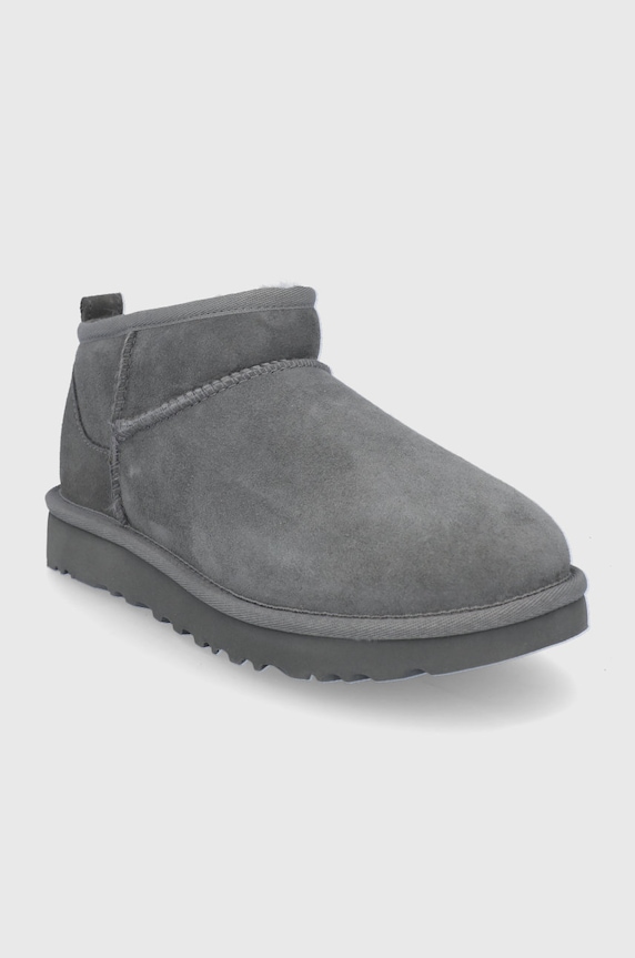 UGG stivali da neve in camoscio Classic Ultra Mini 1116109.GREY grigio AW22