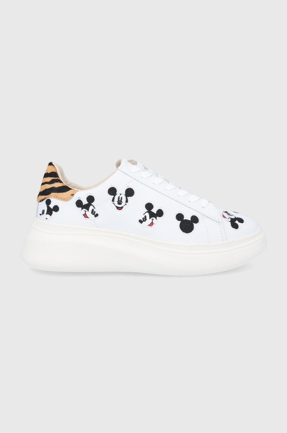 MOA Concept Buty skórzane platforma biały MC477