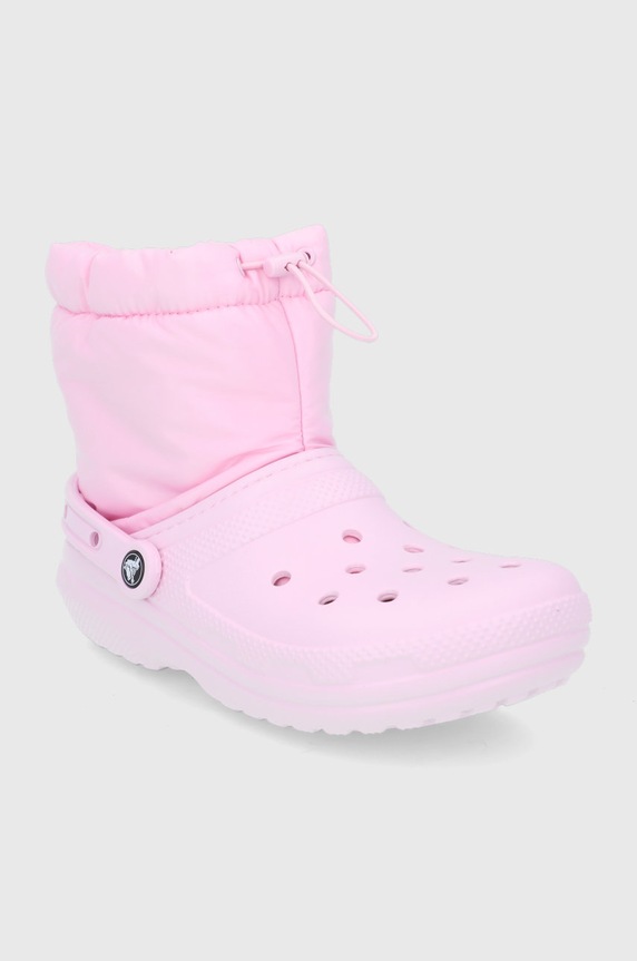 Crocs Śniegowce Classic Lined Neo Puff Boot ED.NEO.PUFF.BOOT.206630 różowy AA00