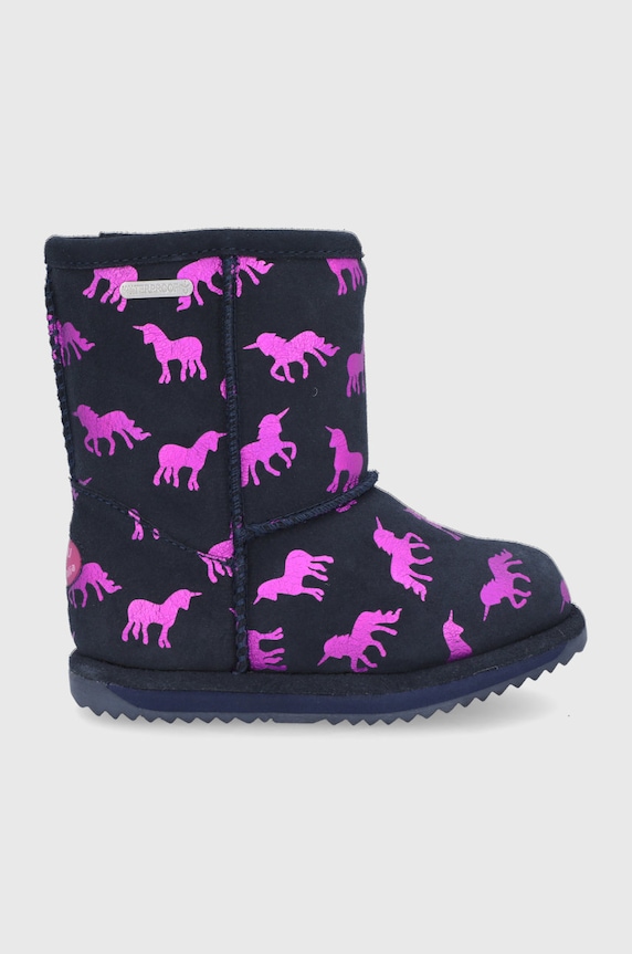 Дитячі замшеві чоботи Emu Australia Rainbow Unicorn Brumby замша темно-синій K12373.Midnight