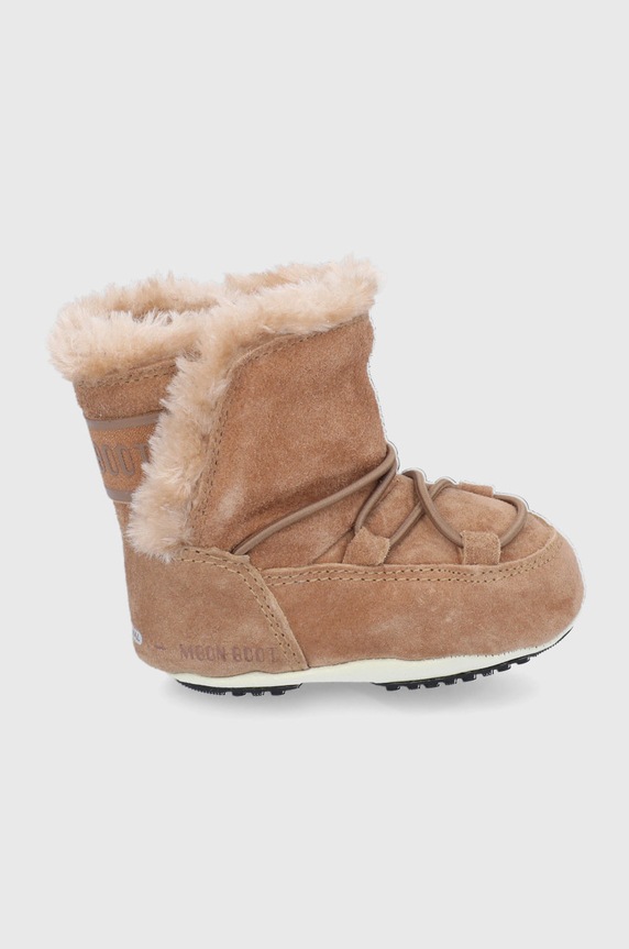 Dječje čizme za snijeg od brušene kože Moon Boot brušena koža smeđa 34010300.MOON.BOOT.CRIB