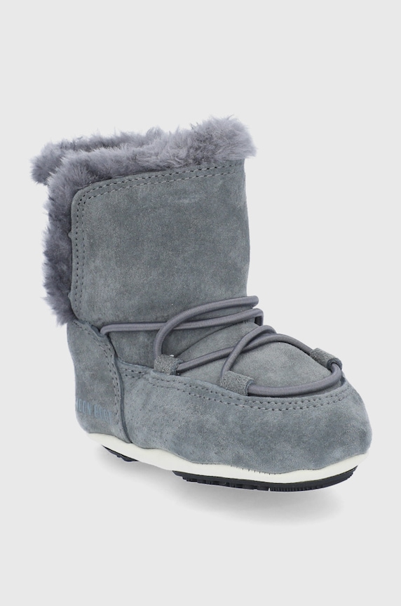 Moon Boot Śniegowce zamszowe dziecięce 34010300.MOON.BOOT.CRIB szary AW24