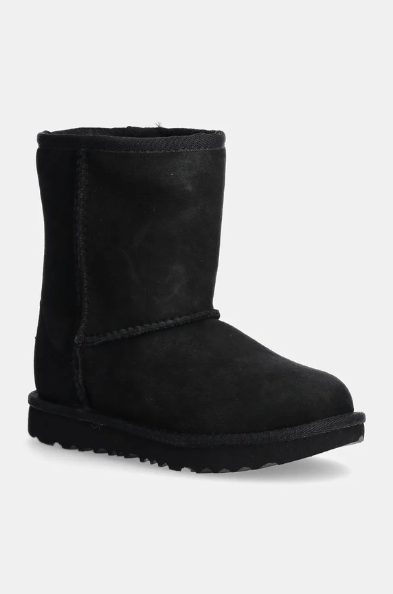UGG Śniegowce zamszowe dziecięce T CLASSIC II brak zapięcia czarny 1017703T.BLK