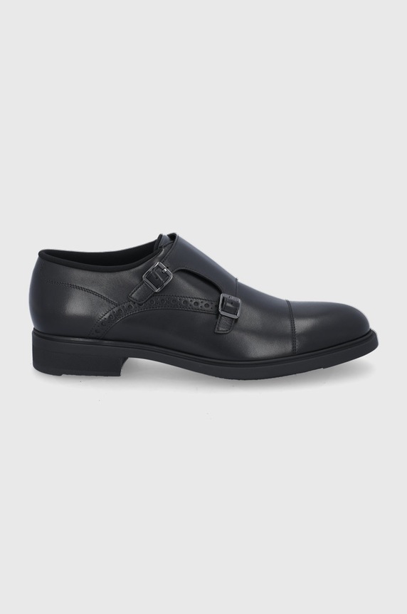 BOSS Półbuty skórzane 50460265.001 eleganckie czarny 50460265.001