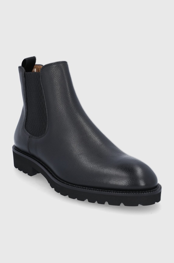BOSS Sztyblety skórzane Edenlug 50460583.001 czarny AW21